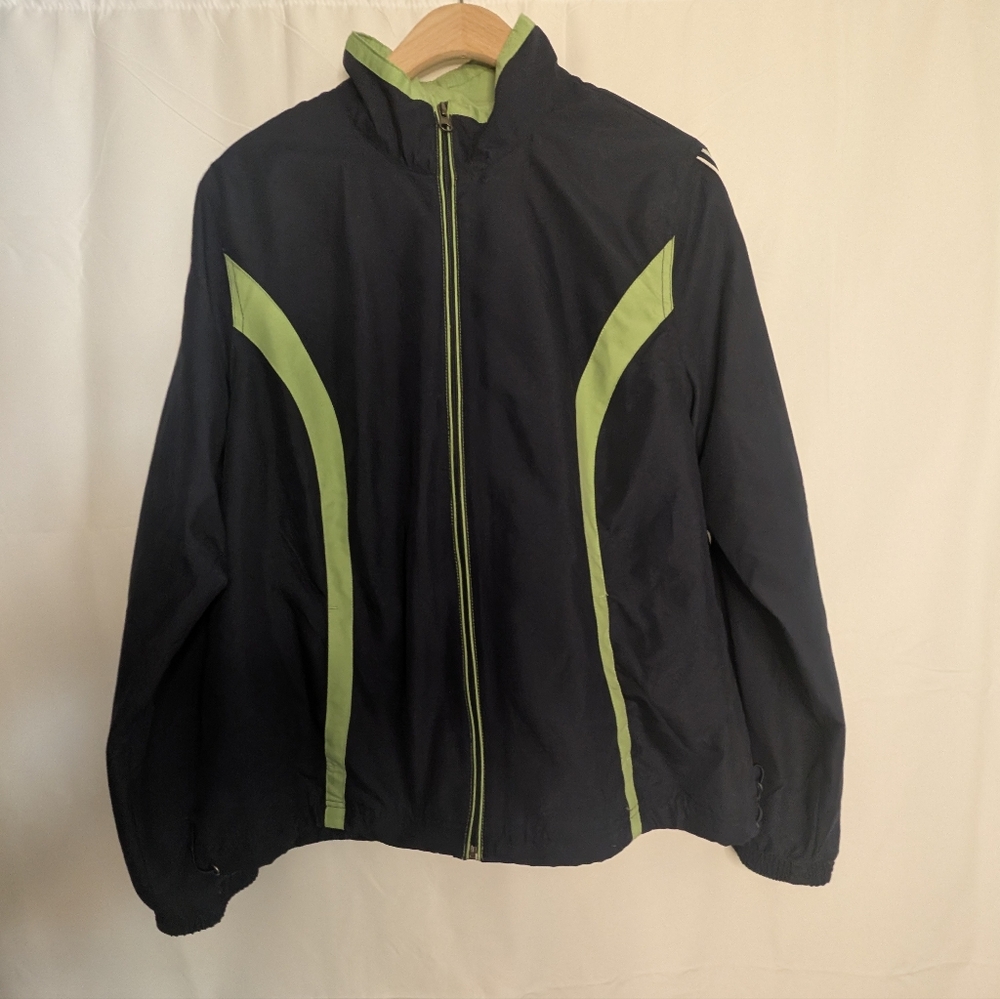 🔴5/$25 Women's Navy and Green Windbreaker Jacket - Picture 3 of 7